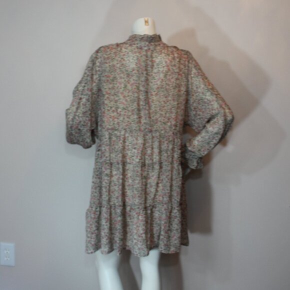 Jardines Domaine  Sammy Sylvester chiffon floral  lined mini  dress size medium - Picture 6 of 9